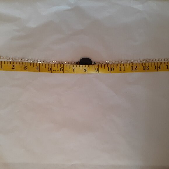 Vannesa Tosoni Plated Silver with Black Stone Necklace - Picture 9 of 10